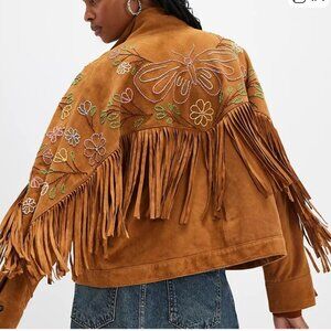 new WE THE FREE willa fringe western bomber jacket 2025 $700 retail s small